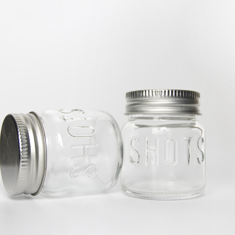2oz Cocktails Glass Shot Jar Mini Mason Jar With Screw Cap For Juice Apple Cider Vinegar