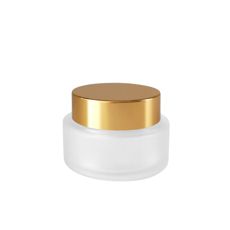 2oz  Cosmetic Clear Glass Empty Cream Jar With Silver or gold Cap