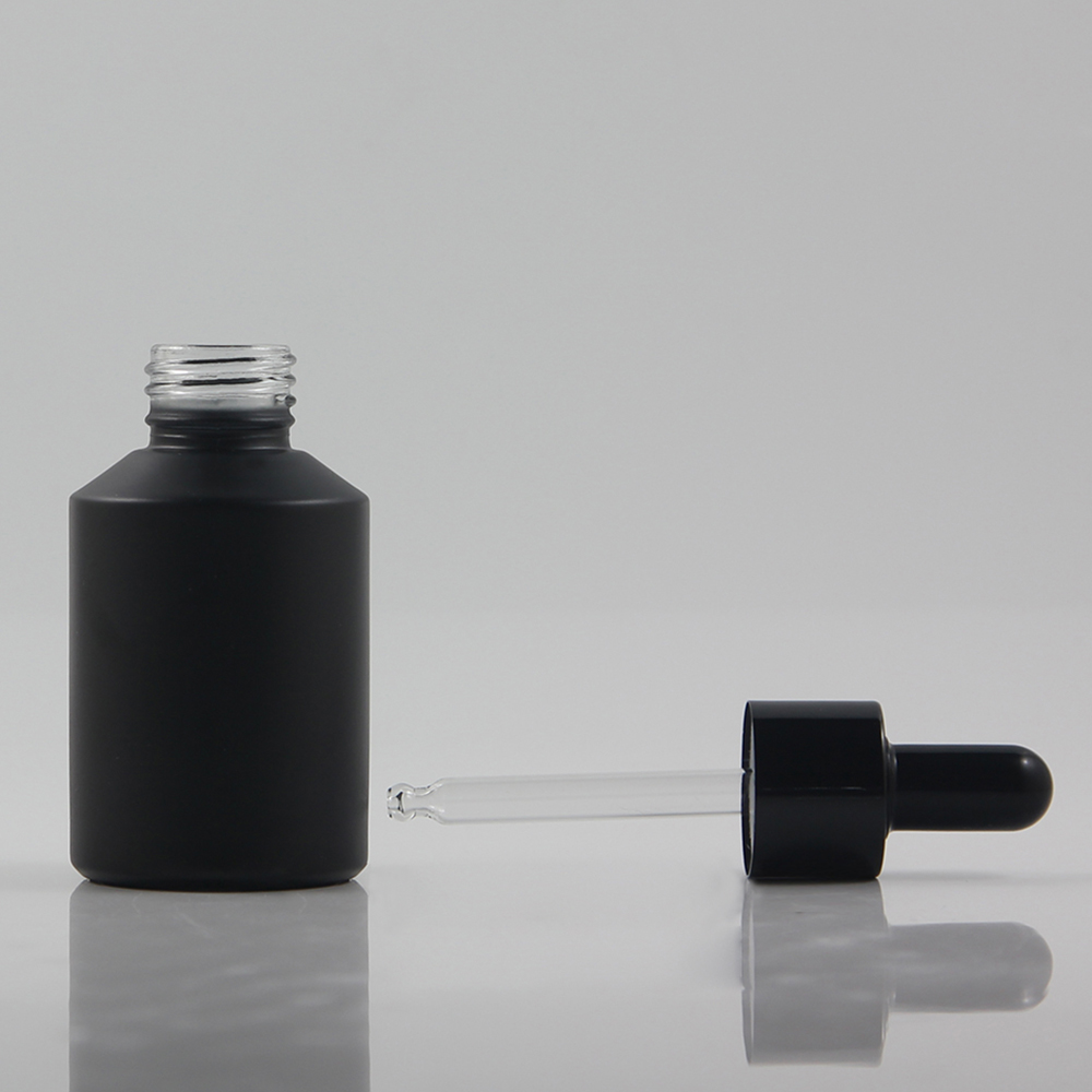 2oz Dropper Glass Bottle with Black Cap, 60ml Cosmetic Dropper Bottle Wholesale