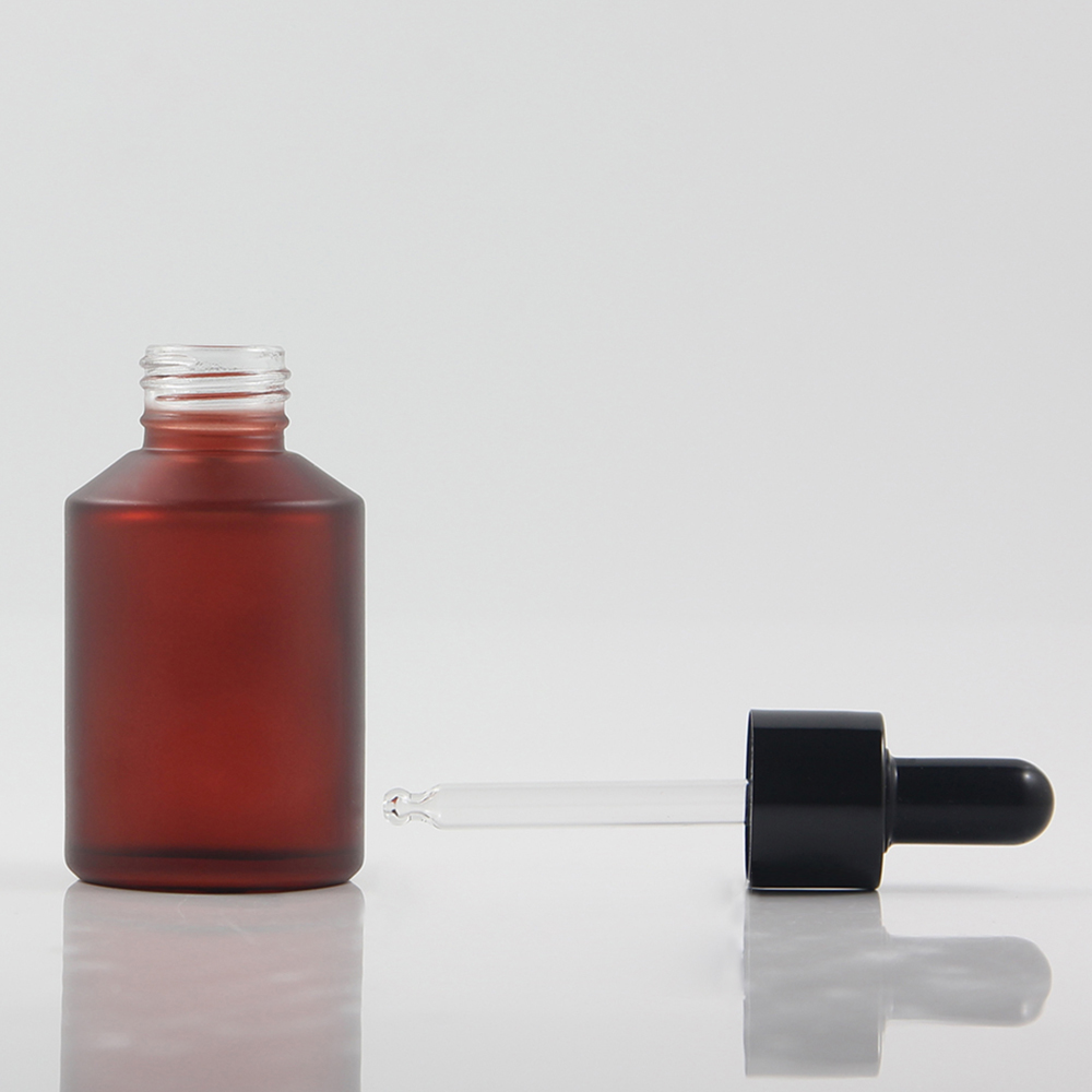 2oz Dropper Glass Bottle with Black Cap, 60ml Cosmetic Dropper Bottle Wholesale