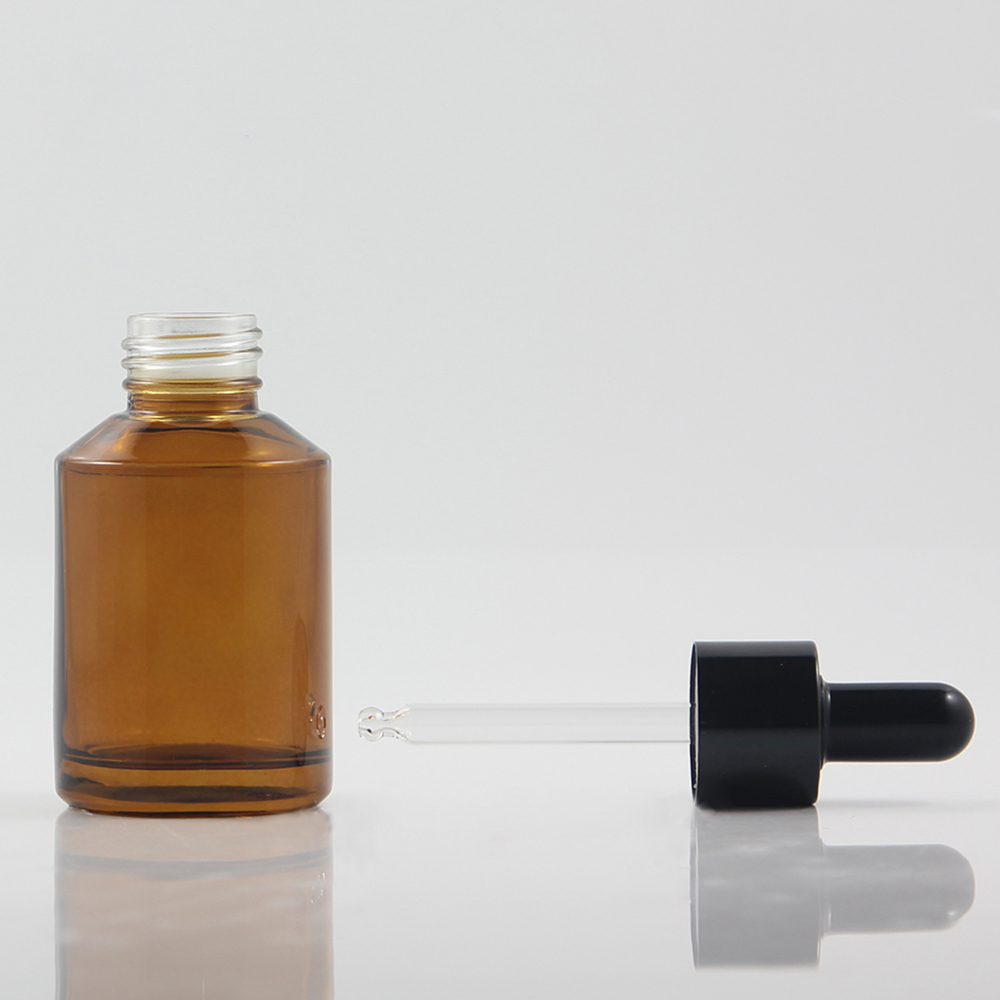 2oz Dropper Glass Bottle with Black Cap, 60ml Cosmetic Dropper Bottle Wholesale