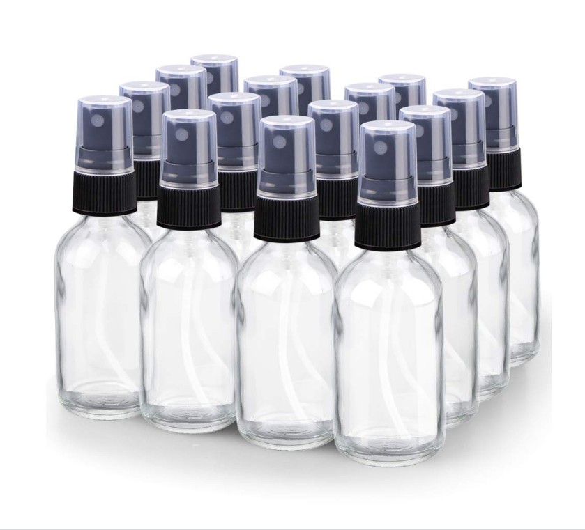 2oz Fine Mist Glass Spray Bottle Little Refillable Liquid Containers Spray Bottle for Watering Flowers Cleaning