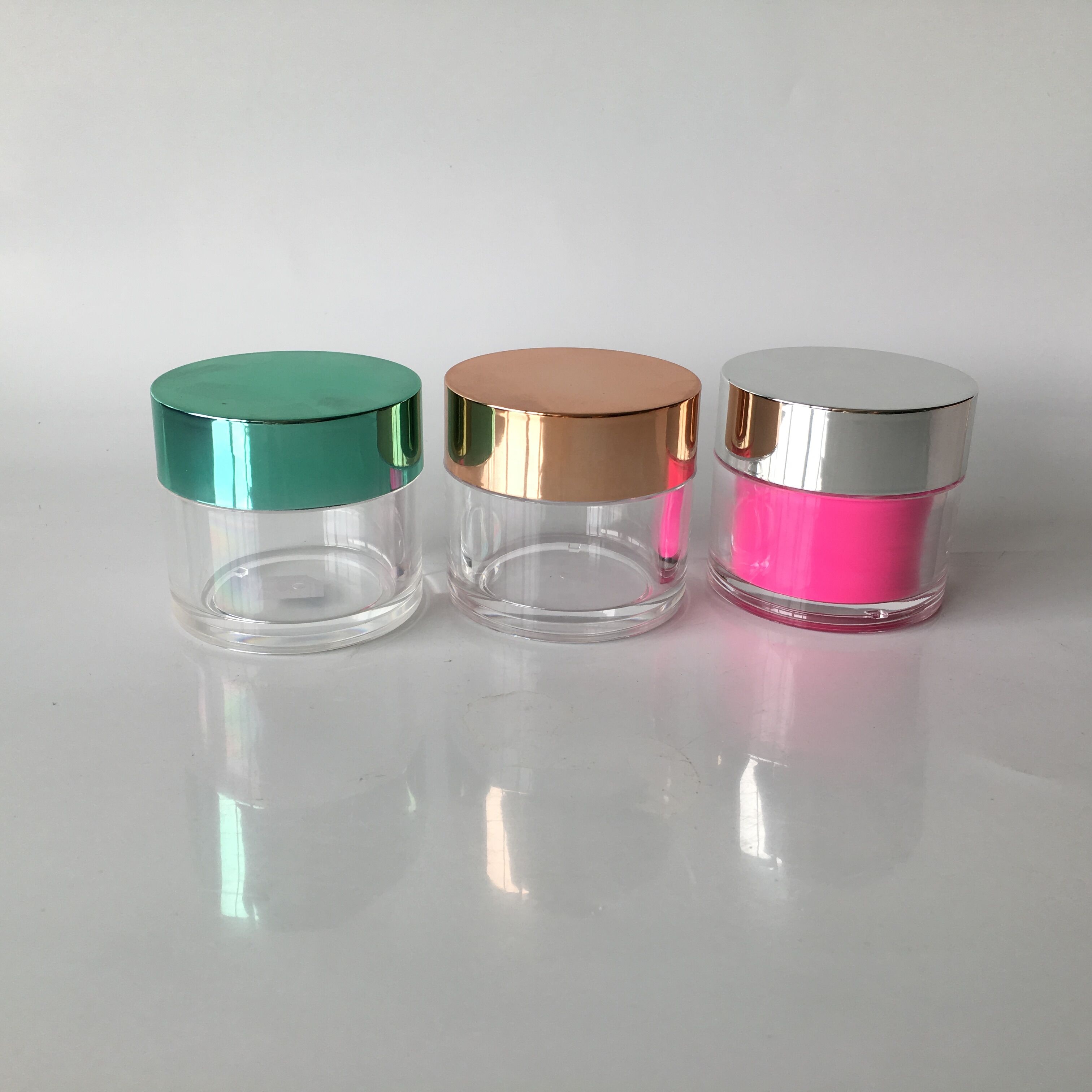 2oz Glitter acrylic jar silver cap acrylic dipping powder jar 0.5oz 1oz
