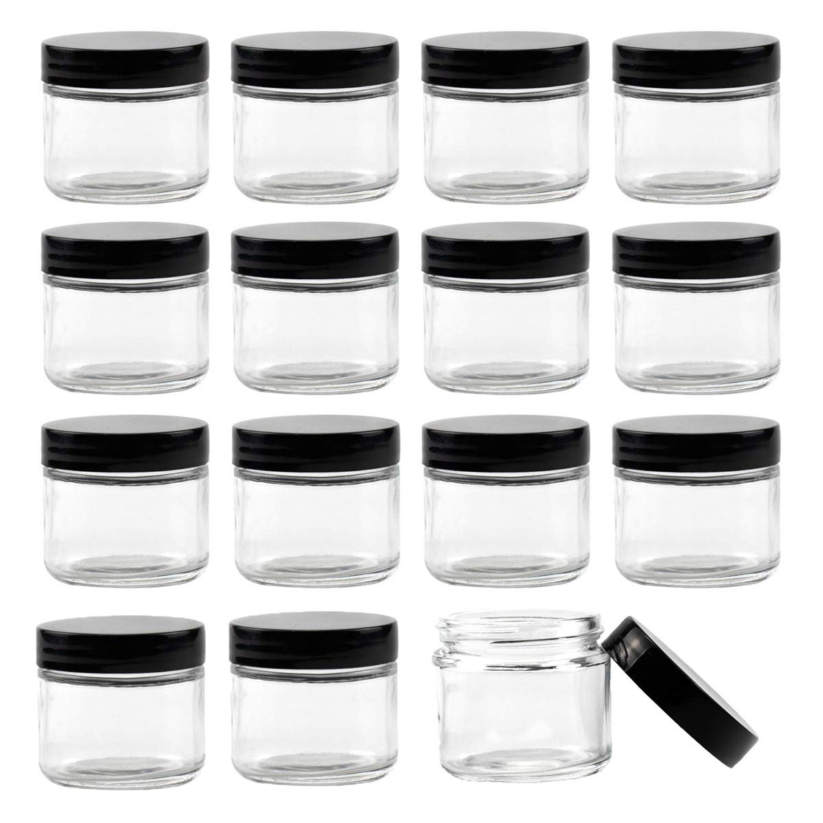 2oz Transparent Straight Side Glass Jar 55ml for Cream