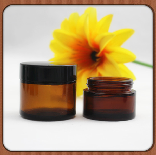 2oz amber glass jar with gold lid 60ml for cosmetic cream packaging