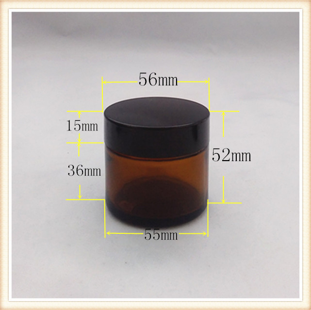 2oz amber glass jar with gold lid 60ml for cosmetic cream packaging