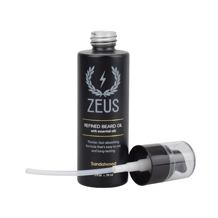 2oz beard oil mat black glass bottle men skin care glass cosmetic bottle lotion pump glass serum bottle