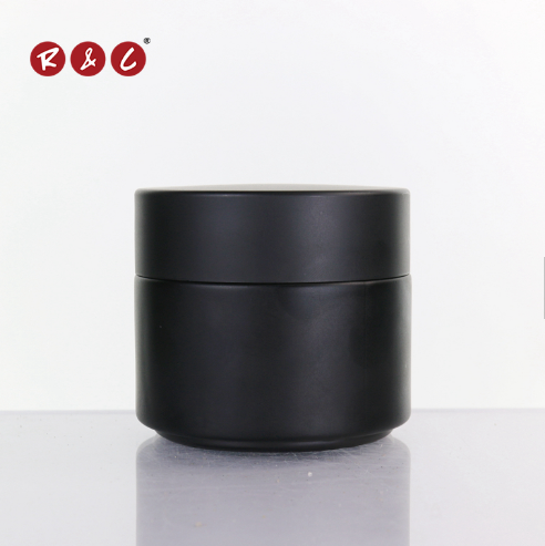 2oz black glass jars with childproof cap screw cap glass jars