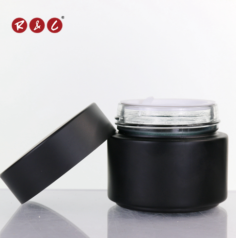 2oz black glass jars with childproof cap screw cap glass jars