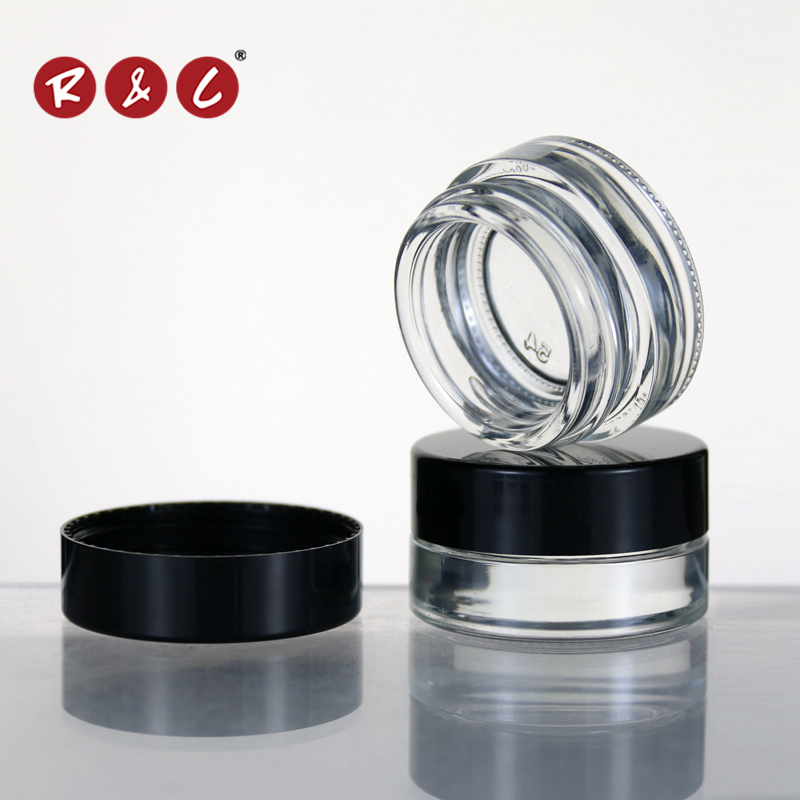 2oz black glass jars with childproof cap screw cap glass jars