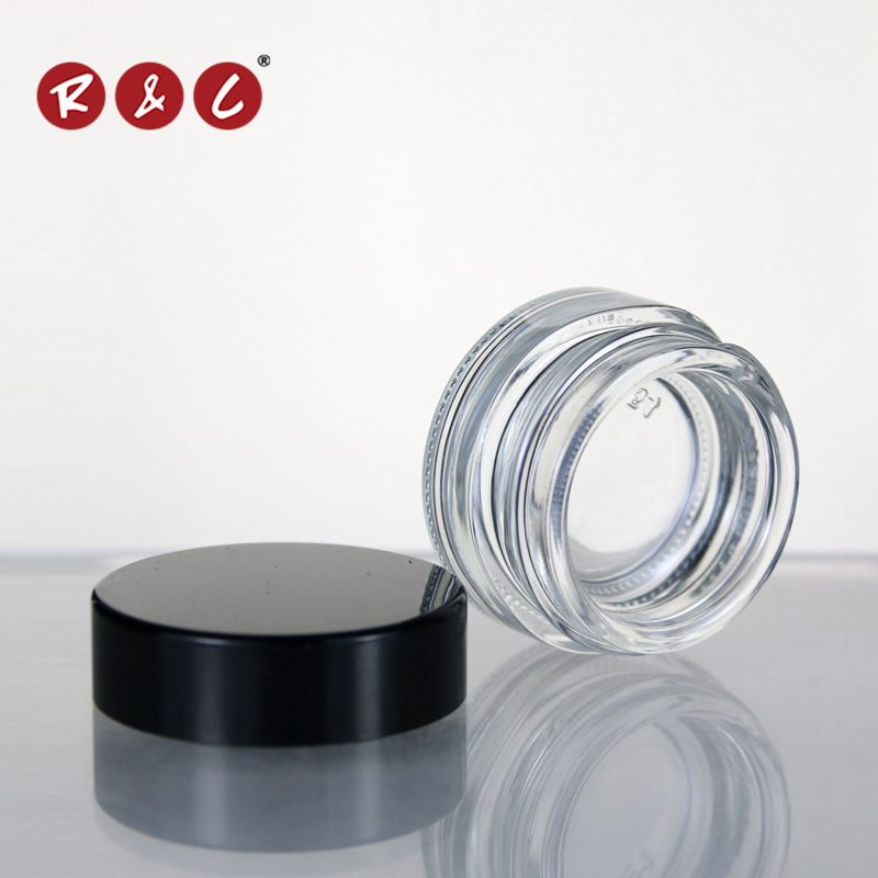 2oz black glass jars with childproof cap screw cap glass jars