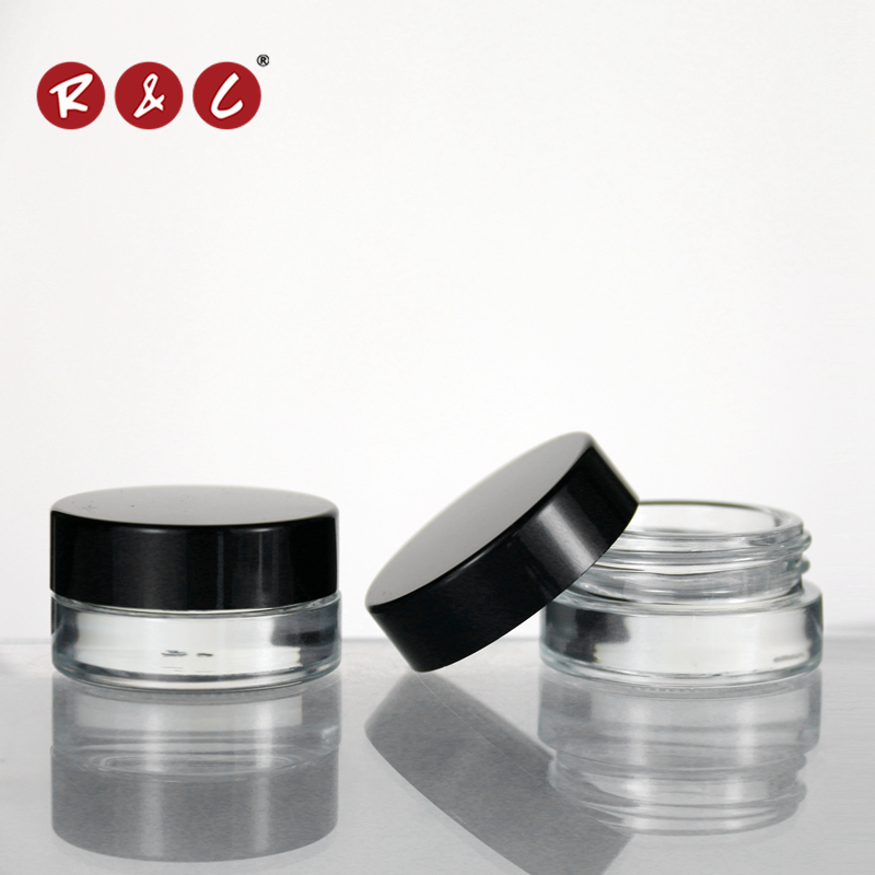 2oz black glass jars with childproof cap screw cap glass jars