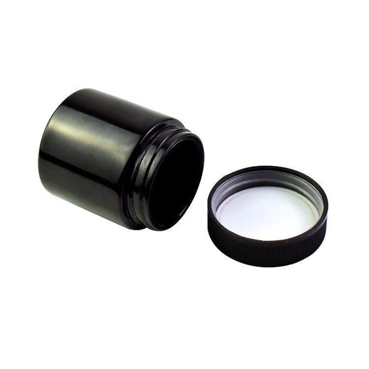 2oz child resistant black glass jar with CR lid