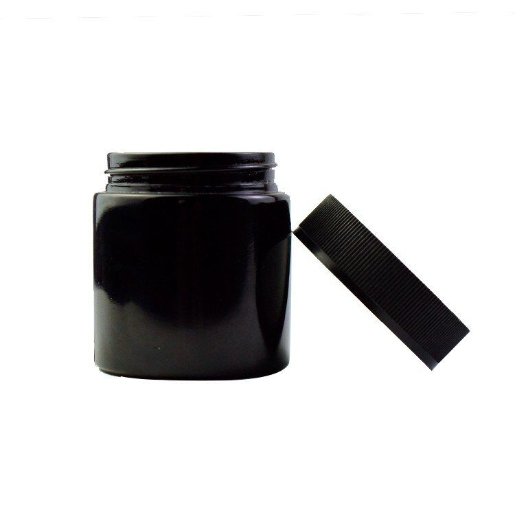 2oz child resistant black glass jar with CR lid