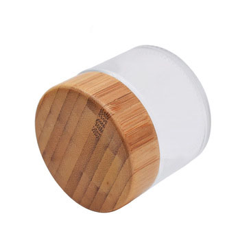 2oz child resistant glass jars with bamboo wood lid