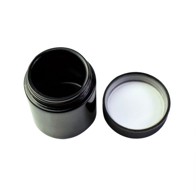 2oz childproof black violet UV glass jar for hemp cream child resistant black glass jar china package wholesaler OEM