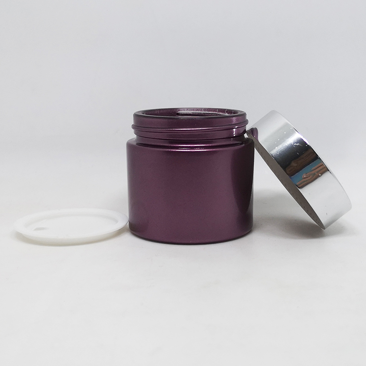 2oz empty cylinder skin care packaging 60ml glass lip balm cream scrub jar with lids
