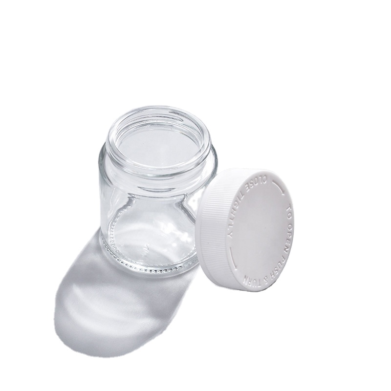 2oz glass jar child resistant lid custom stickers and labels glass jar for weed CBD flower herb
