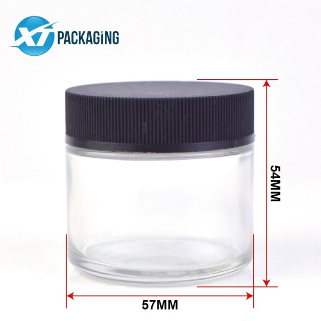 2oz glass jar with wood top child proof golden child safe double cap jar smell proof container plastic CRC lid herb packaging
