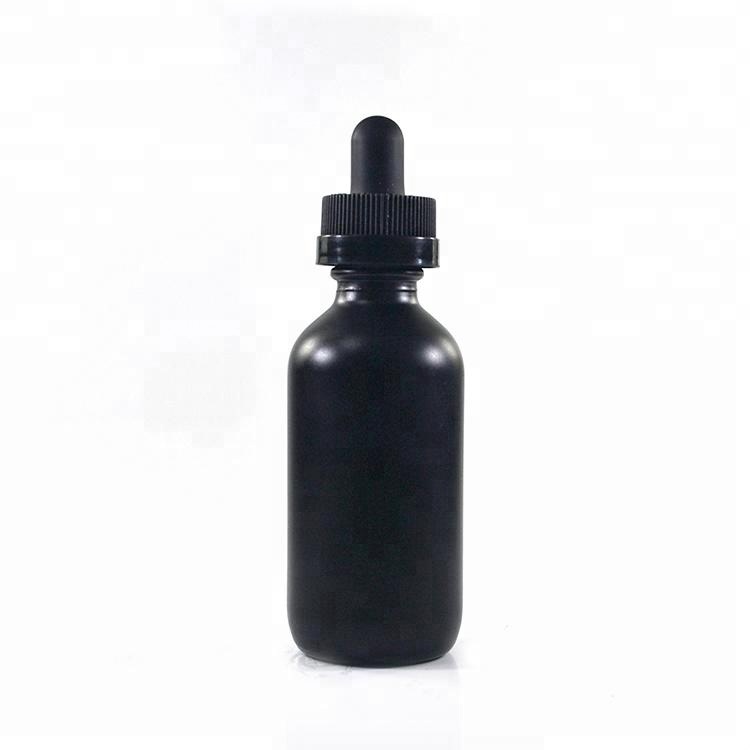 2oz matte black glass dropper 30 ml essential oil boston glass bottle for beard oil