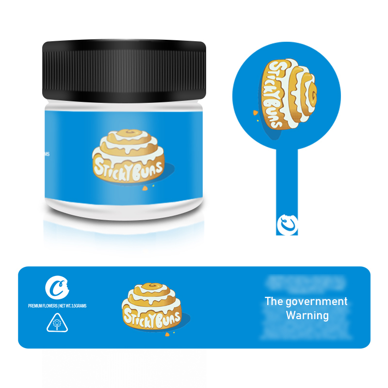2oz printed labels glass jar with Childproof lid