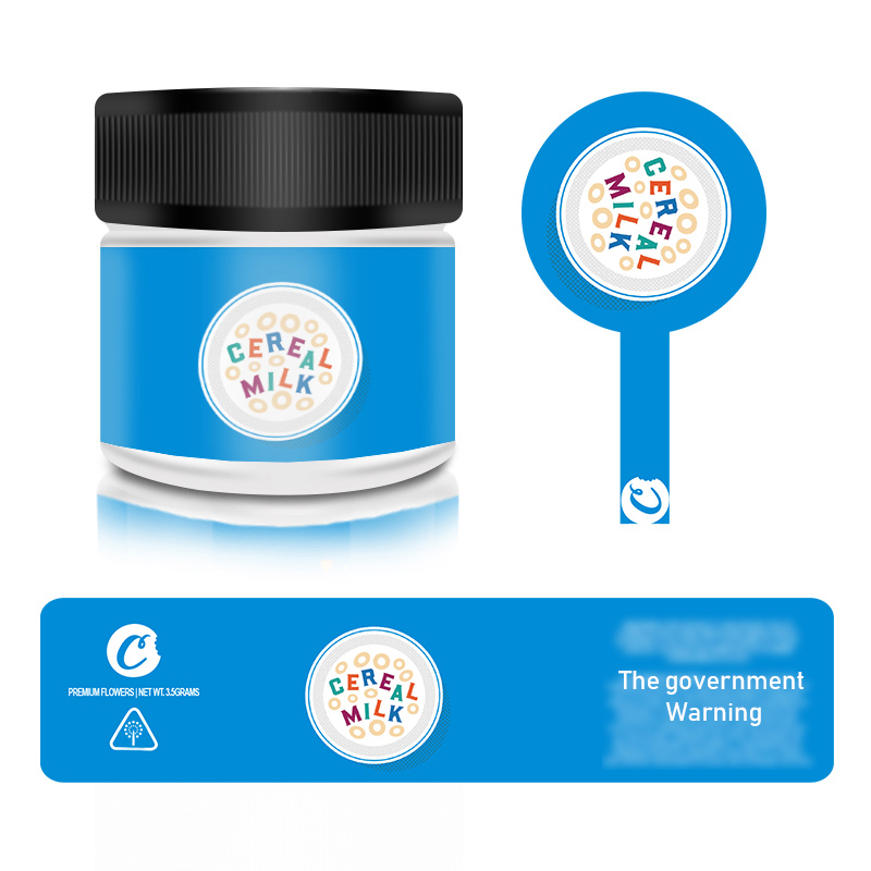 2oz printed labels glass jar with Childproof lid