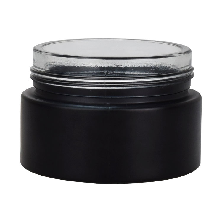 2oz round shape balm jar 60ml 60g matte black glass jar for face cream