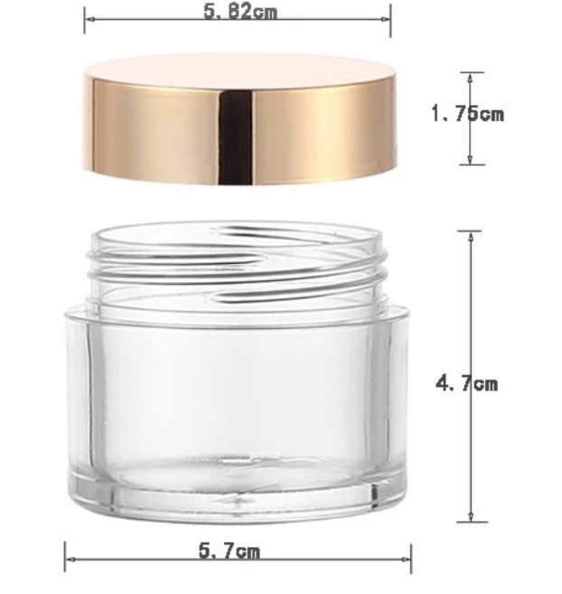 2oz round top pure white PS plastic face cosmetic empty cream jar for makeup lotion