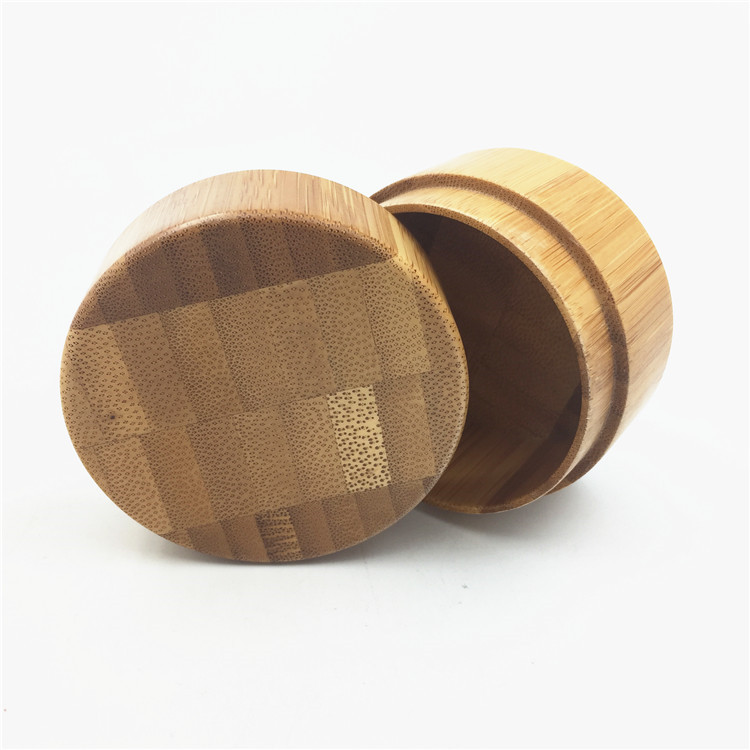2oz small empty wood real bamboo cosmetic cream jar