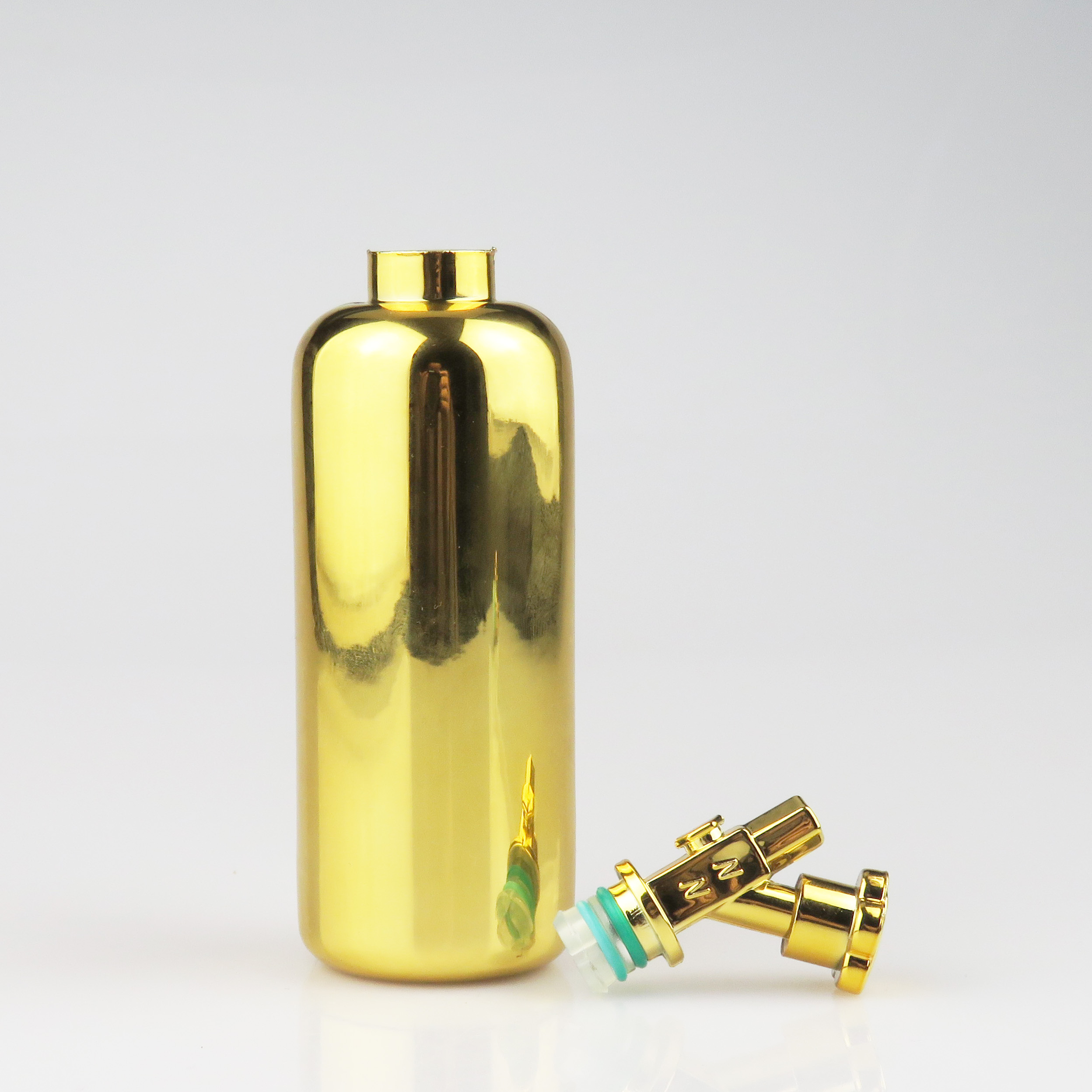 2oz soft plastic squeeze shiny gold dropper nos bottle for e-cig oil e liquid 60ml