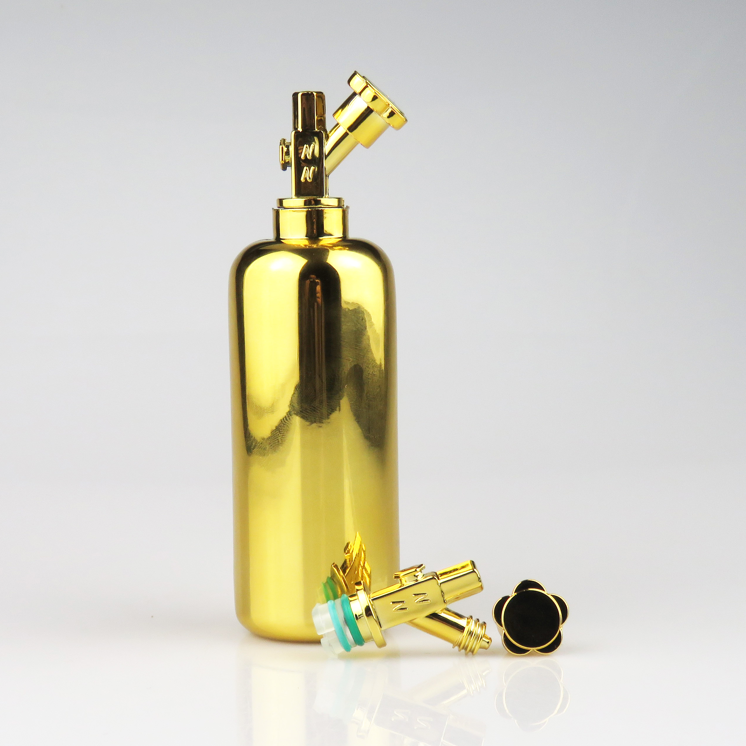 2oz soft plastic squeeze shiny gold dropper nos bottle for e-cig oil e liquid 60ml