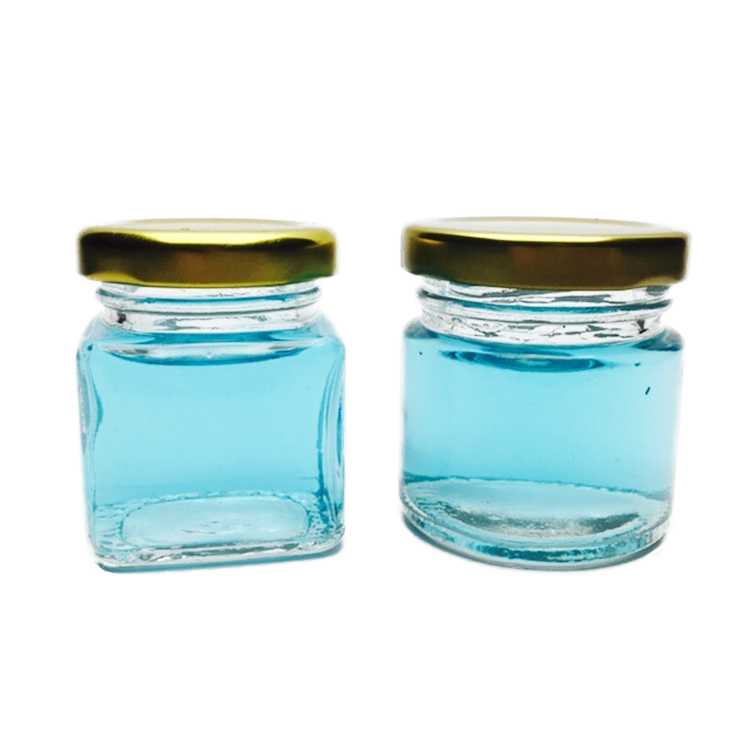 2oz vintage glass canning jar with screw button sealed lid