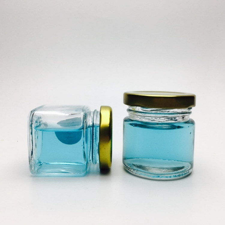 2oz vintage glass canning jar with screw button sealed lid