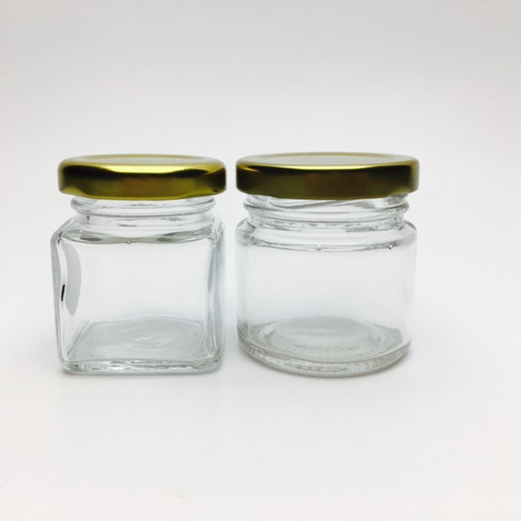 2oz vintage glass canning jar with screw button sealed lid