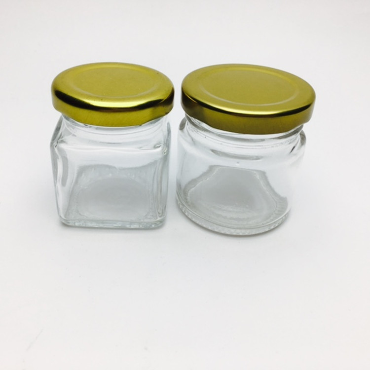 2oz vintage glass canning jar with screw button sealed lid