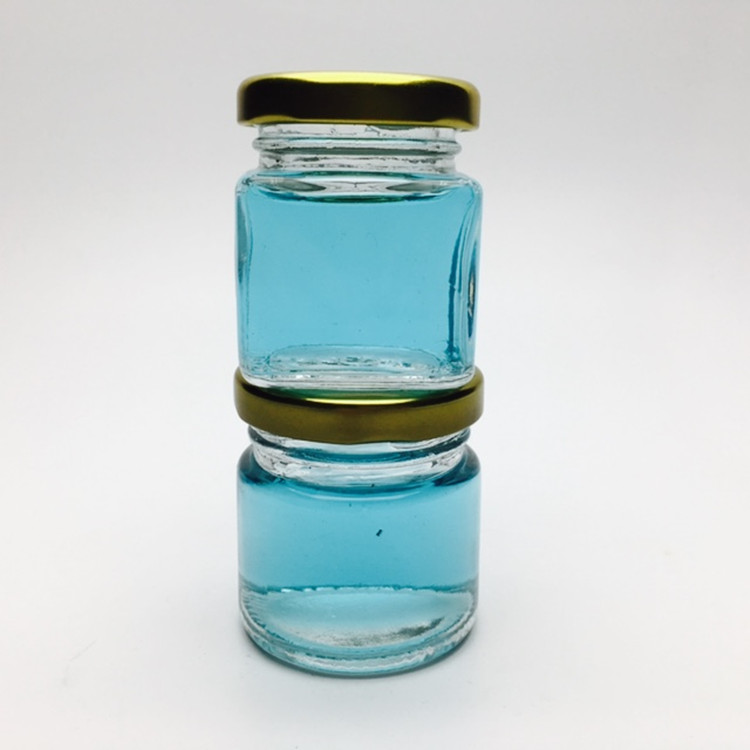 2oz vintage glass canning jar with screw button sealed lid