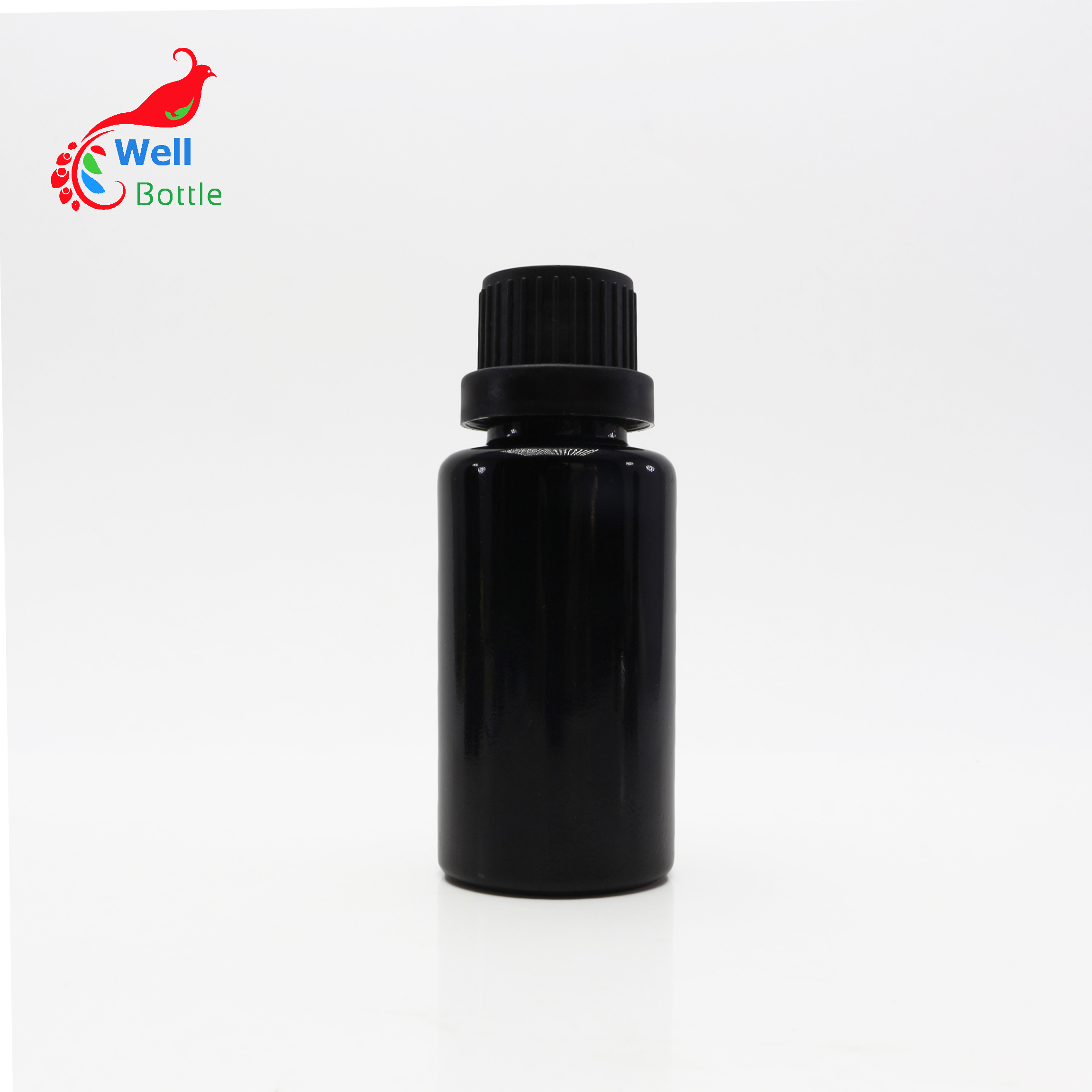 2oz violet essential oil bottles black cosmetic glass bottle with tamperproof cap DV267E