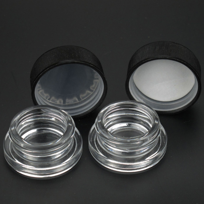 3/10ml glass Dual-use cosmetic skincare cream square packaging child resistant 5ml 9ml cbd weed dab storage jar with CRC