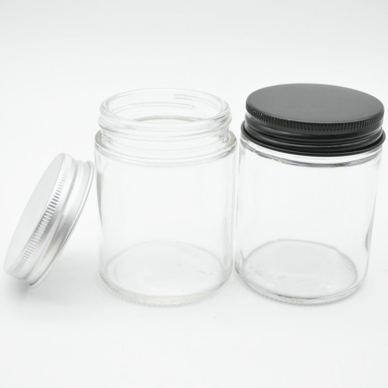 3.3 oz  100ml Straight Sided Glass Jar with 50-400 aluminium screw cap