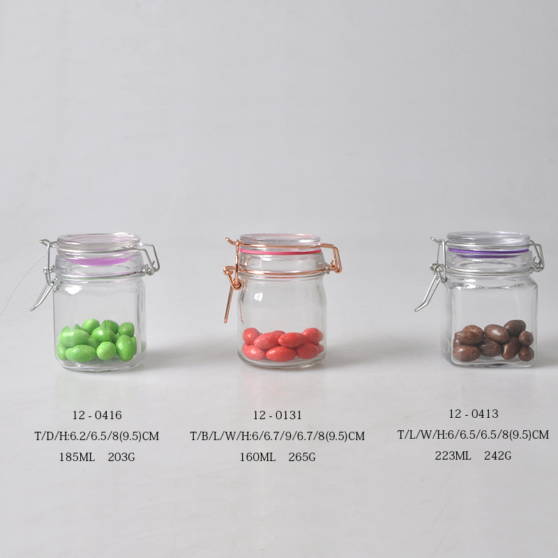 3.4 Ounce 100ml Mini Square Glass Spice Jar Airtight Clear Storage Jars With Orange Flip-Top Gasket