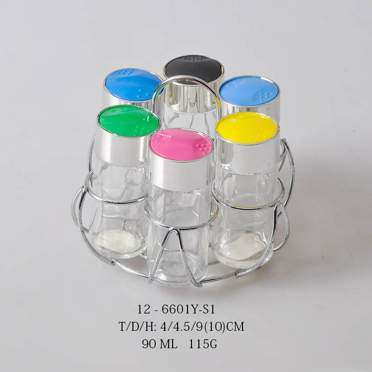 3.4 Ounce 100ml Mini Square Glass Spice Jar Airtight Clear Storage Jars With Orange Flip-Top Gasket