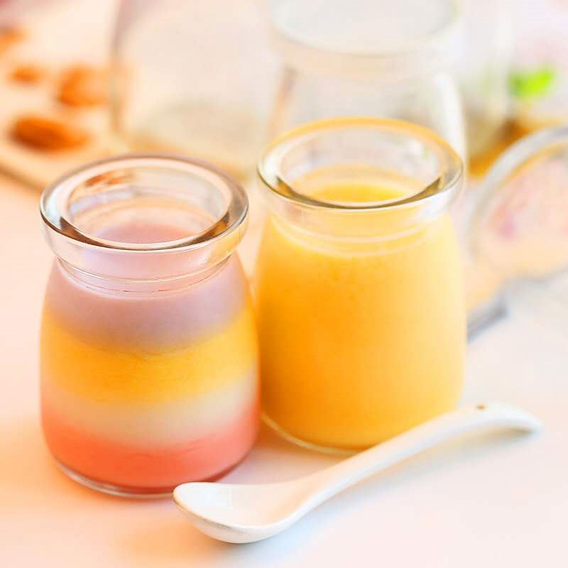 3.4oz 100ml Honey Pot Pudding Bottles Glass Favor Jars With Cork Lids