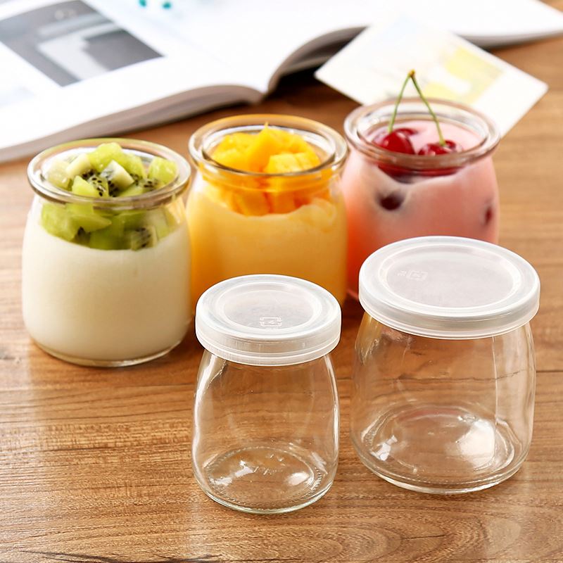 3.4oz 100ml Honey Pot Pudding Bottles Glass Favor Jars With Cork Lids