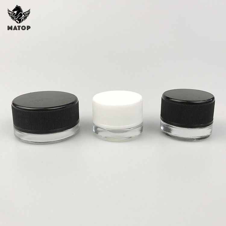 3 5 7 9 gram mini concentration wax oil container small glass jar with child proof lid