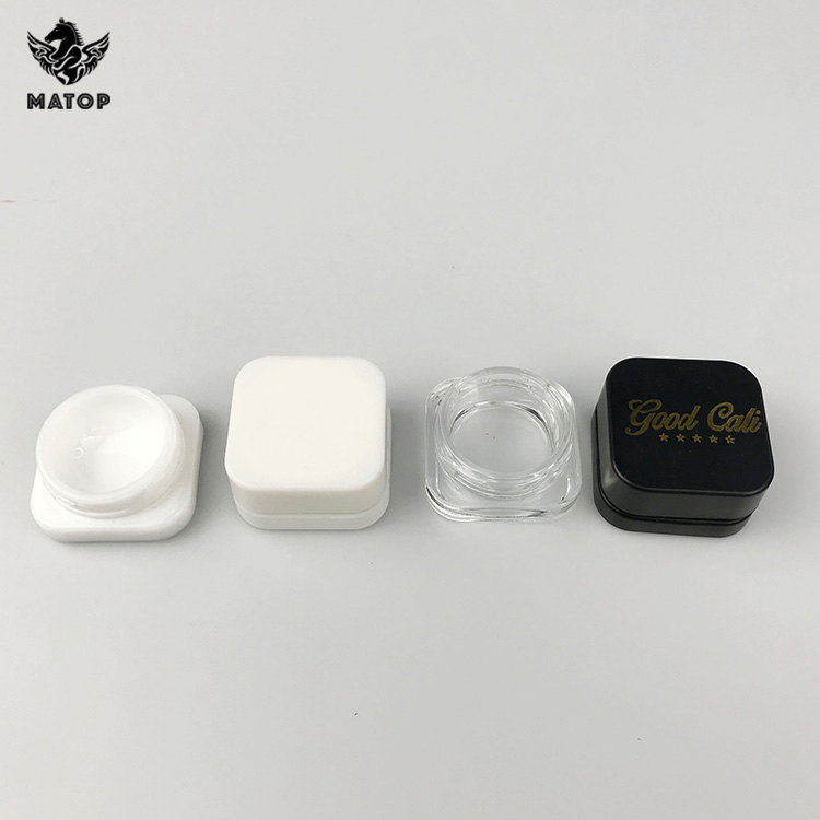 3 5 7 gram small concentrate container chid resistant cap mini airtight glass jars