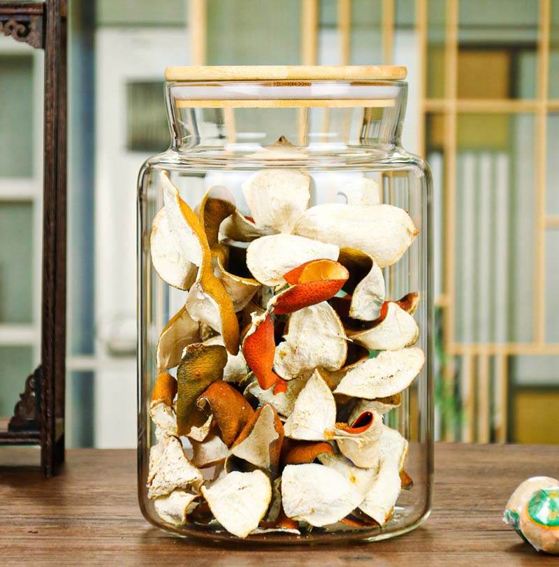 3.5L 4.5L High Capacity Wholesale Borosilicate Glass Jars With Bamboo Cover Hermetic Clear Glass Canister For Nuts Grains