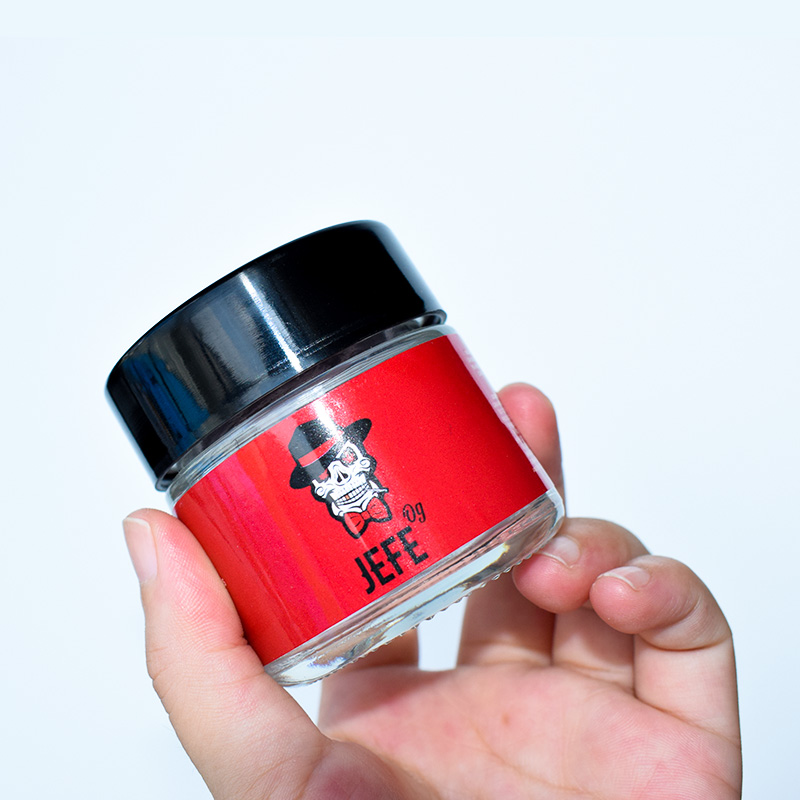 3.5g 60ml 2oz Smell Proof Clear Wide Mouth Container Weed Child Resistant Glass Jar With Cap