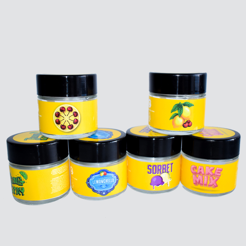 3.5g 60ml 2oz Smell Proof Clear Wide Mouth Container Weed Child Resistant Glass Jar With Cap