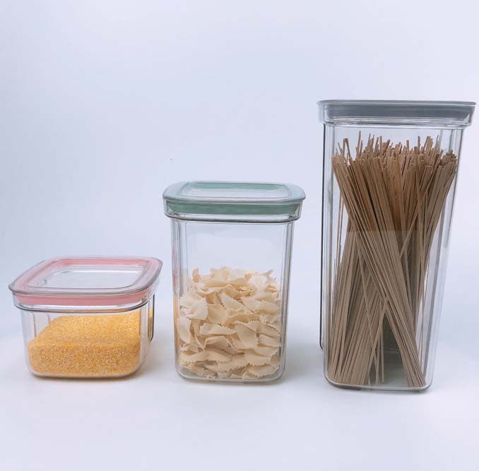 3 Different Sizes Plastic Cereal Containers BPA Free Food Storage Container With Seal Lids For Grains Nuts Dtry Food