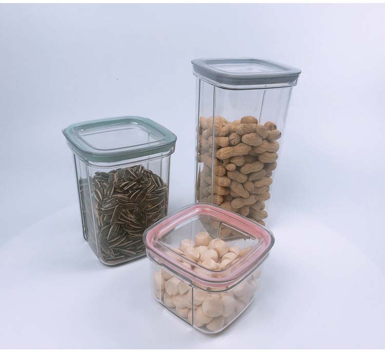 3 Different Sizes Plastic Cereal Containers BPA Free Food Storage Container With Seal Lids For Grains Nuts Dtry Food